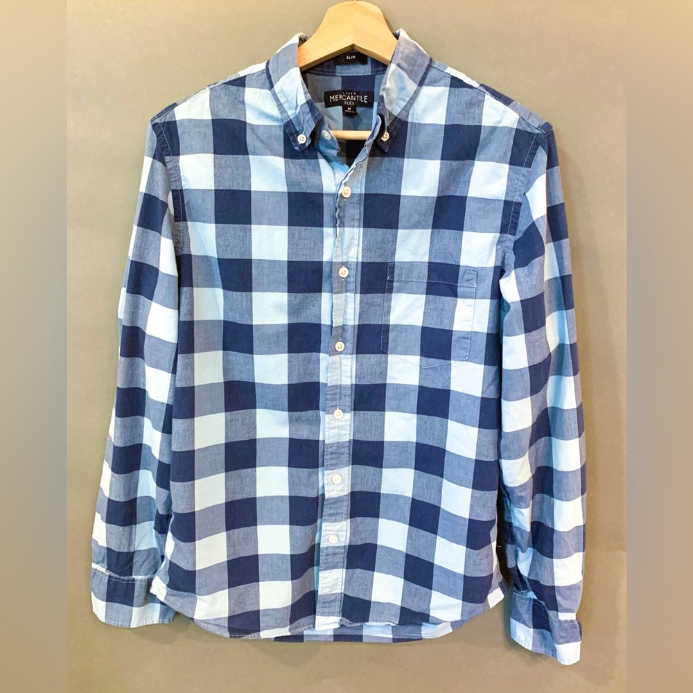J. Crew Slim Flex Checkered Button Down